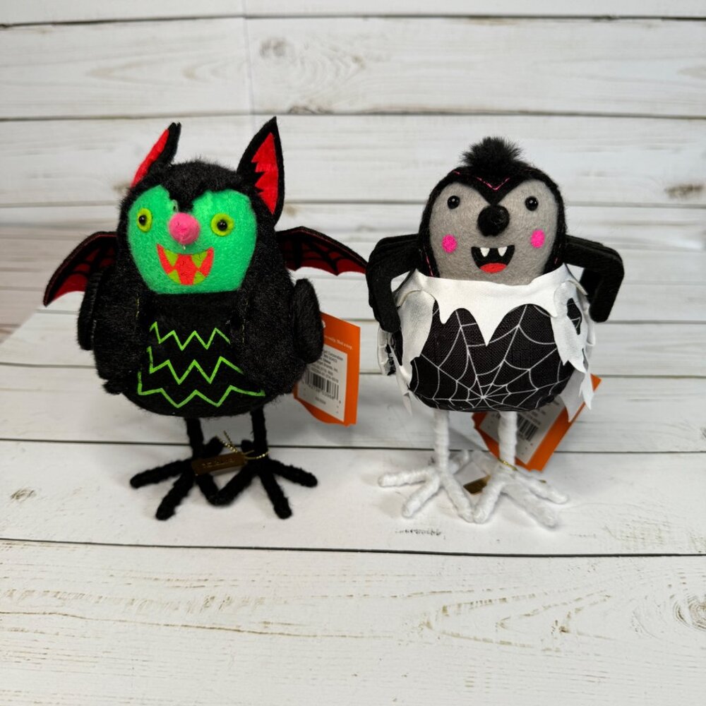 Hyde & Eek Featherly Friends Skitter & Batrick Bird Plush Halloween 2024